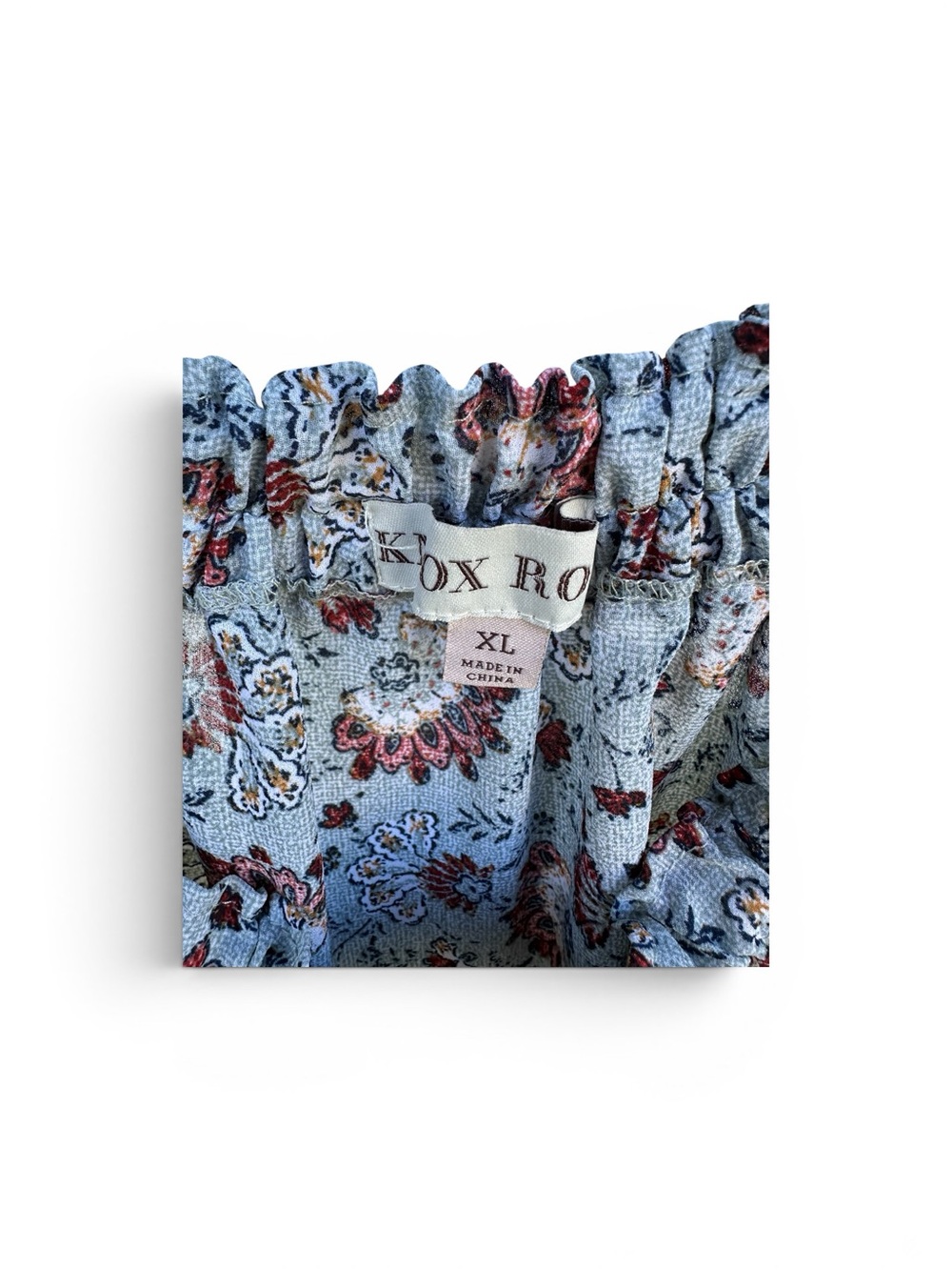 Knox Rose Floral Off-Shoulder Peasant Top - Light Blue - Picture 2 of 3